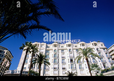 Art deco building of the prestigious Martinez hotel in the Croisette of Cannes Stock Photo