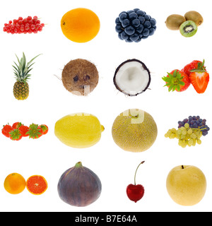 fruit collection isolated on a white background Stock Photo