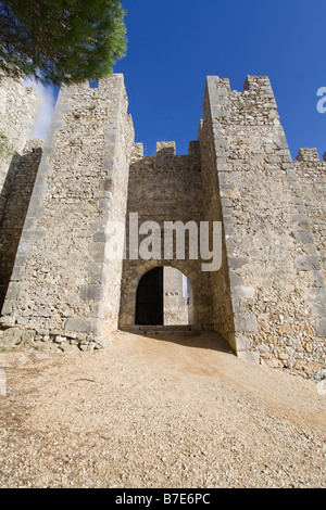 Entrance of the medieval Sesimbra castle, Portugal. Stock Photo