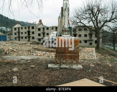 demolition of old apartment blocks city of zurich canton of zurich switzerland Stock Photo
