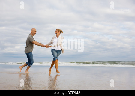Couple in the sea Stock Photo