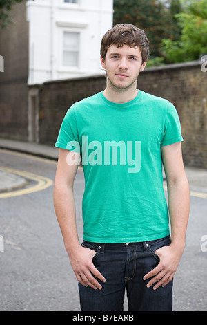 Portrait of a young man in street Stock Photo