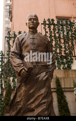 Statue of Dr Sun Yat-sen, Hong Kong Stock Photo