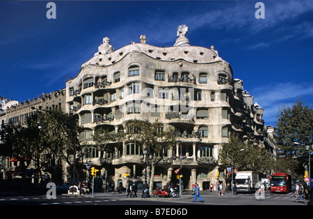 The Casa Mila or La Pedrera apartment building. Designed by Antoni ...