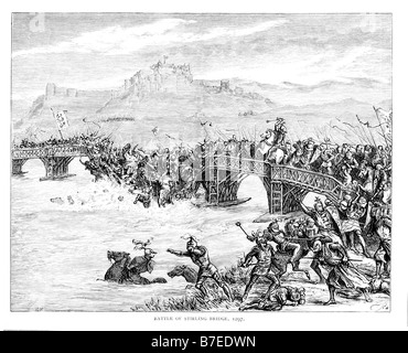 Battle of Stirling Bridge 1297 19th Century Illustration Stock Photo