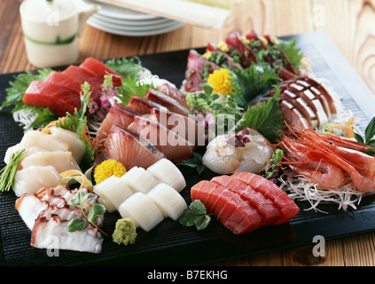 Assorted sashimi Stock Photo