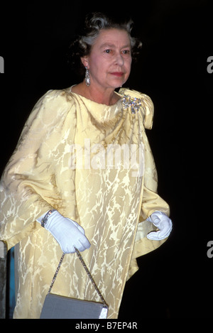 A smiling HRH Queen Elizabeth II on a royal visit to Barbados 8-11th March 1989 Stock Photo