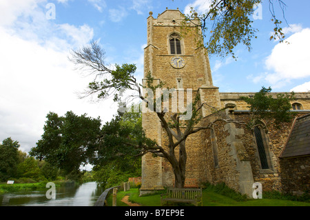 St James church at Hemingford Grey in Cambridgeshire UK situated next to the River Ouse Stock Photo