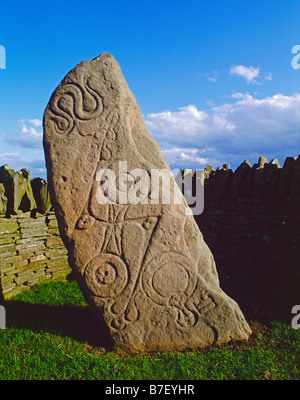 Aberlemno I (The Serpent Stone), Aberlemno, Scotland, UK. A Pictish symbol stone dating from the seventh century AD Stock Photo