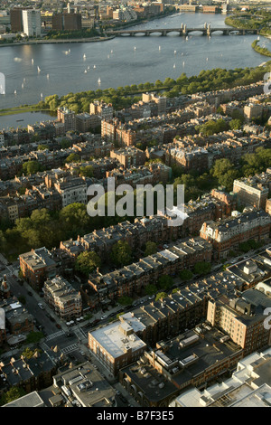 Back Bay & Charles River, View from The Prudential Tower, Boston, Massachusetts, USA Stock Photo