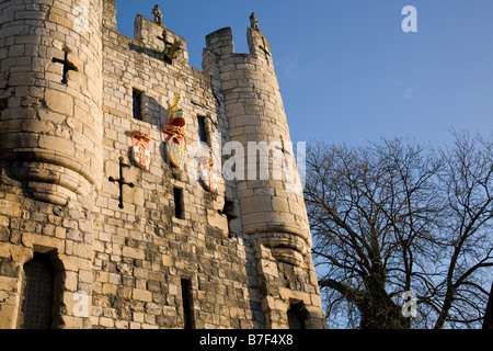 Micklegate bar gatehouse, forms the southern entrance to the city of York in Yorkshire, England and constructed in the 12th century,UK Stock Photo