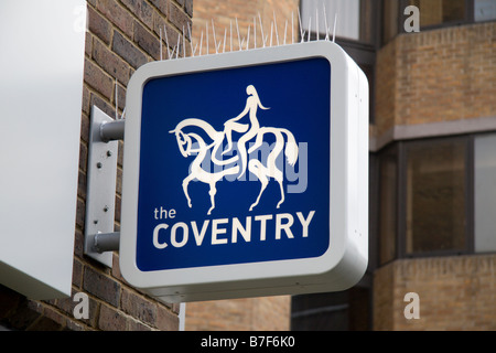 The Coventry Building Society sign at a store in Oxford England  Jan 2009 Stock Photo