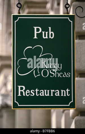 Kitty O'Shea's Sign, Irish Pub & Restaurant, Boston, Massachusetts, USA Stock Photo