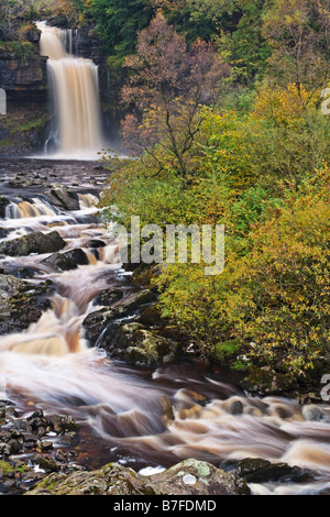 Thornton Force on the River Twiss, one of a number of waterfalls on the Ingleton Waterfall Trail in the Yorkshire Dales National Stock Photo