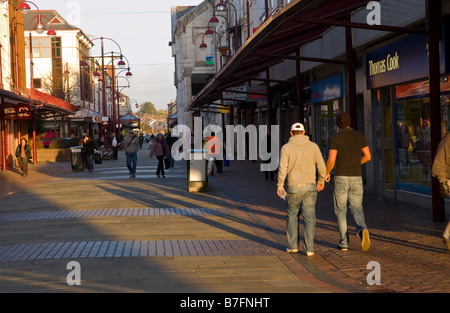 Shopping street in town centre of Llanelli Carmarthenshire West Wales UK Stock Photo