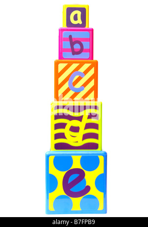childrens plastic childs alphabet letters blocks Stock Photo