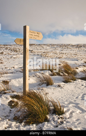 Pennine Way Footpath sign at the start of the section that liks Tan Hill Inn with Keld in Swaledale.