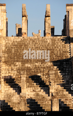 Chac-mool figure on top of Temple of the Warriors, Chichen Itza, Mexico Stock Photo