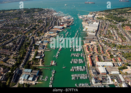 Cowes from the air, Isle of Wight Stock Photo