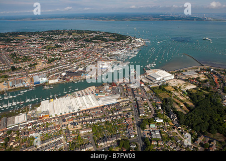 Cowes from the air Isle of Wight Stock Photo
