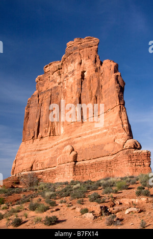 The Organ from Park Avenue in Arches National Park Utah Stock Photo