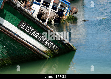 sinking fishing boat at hout bay cape town south africa Stock Photo