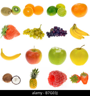 fruit collection isolated on a white background Stock Photo