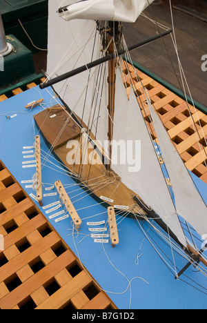 Rigging display for Friends Good Will, Michigan Maritime Museum in South Haven, Michigan, USA. Stock Photo