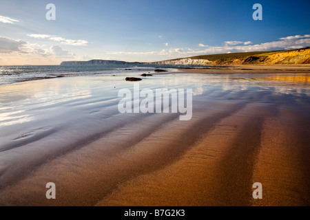 Compton Bay on a sunny day, Isle of Wight Stock Photo