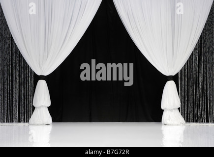 White stage curtains Stock Photo