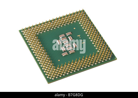 CPU computer processor micorchip cut out on white background Stock Photo