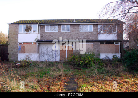 Derelict semi detached house UK Stock Photo