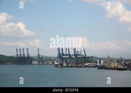 View of Balboa Port managed by Panama Ports on the Panama Canal Pacific side.  For Editorial Use Only. Stock Photo