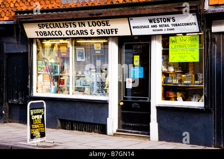 Old fashioned tobacconist shop in the Old Town, Hastings, Sussex, UK