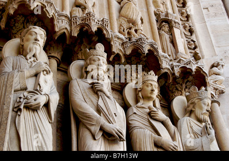 Details of doorway of Notre Dame de Paris. France Stock Photo