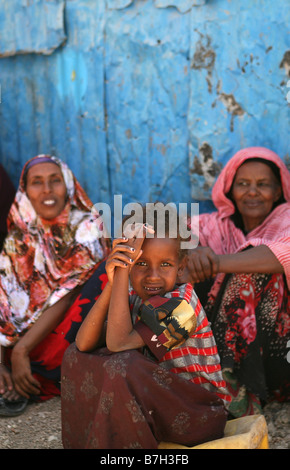 Young Somali girl in the Mohammed Haybe IDP camp Hargeisa Somaliland Africa Stock Photo