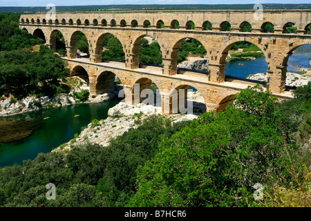 The Pont du Gard aqueduct in Vers-Pont-du-Gard, France Stock Photo