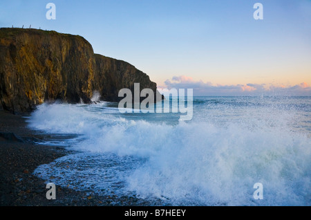 Stormy Seas at Ballyvooney Cove, Near Stradbally, The Copper Coast, County Waterford, Ireland Stock Photo