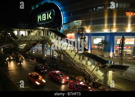 Mahboonkrong (MBK) shopping center in Bangkok at night. Stock Photo