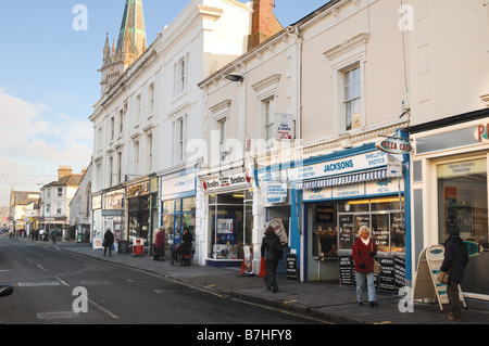 Shops in the main shopping town centre of Newton Abbot Devon England Stock Photo