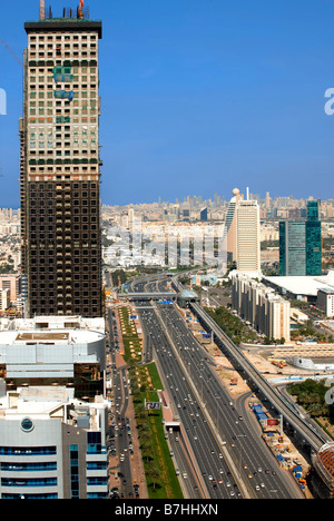 Sheik Zayed road at Dubai Stock Photo