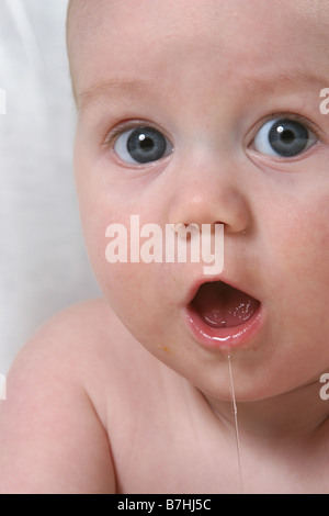 baby drooling Stock Photo