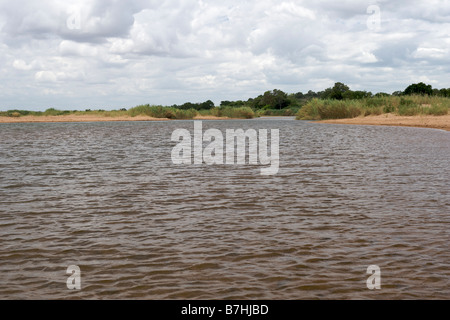 View of the Limpopo river where it runs through Gaza province in southern Mozambique. Stock Photo