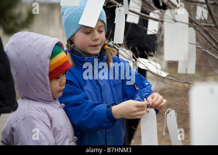 Wishes for the future left by people visiting Washington for the presidential inauguration of Barack Obama