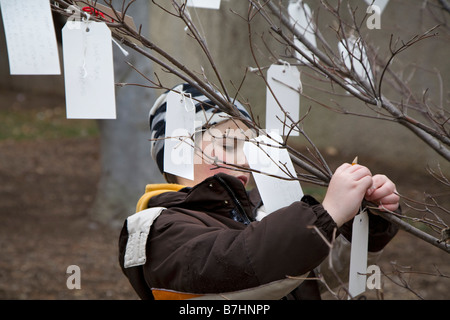 Wishes for the future left by people visiting Washington for the presidential inauguration of Barack Obama