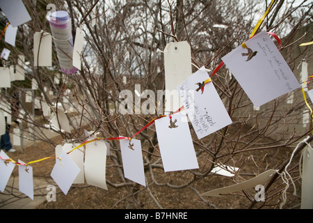 Wishes for the future left by people visiting Washington for the presidential inauguration of Barack Obama