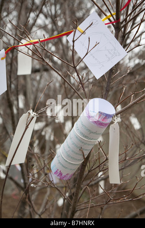 Wishes for the future left by people visiting Washington for the presidential inauguration of Barack Obama
