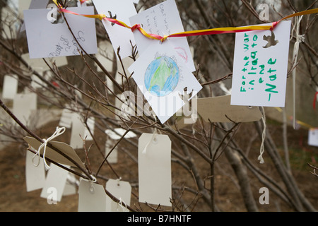 Wishes for the future left by people visiting Washington for the presidential inauguration of Barack Obama