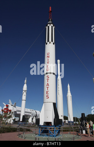 NASA Mercury Redstone freedom 7 rocket visitor center Kennedy Space Center Cape Canaveral Stock Photo