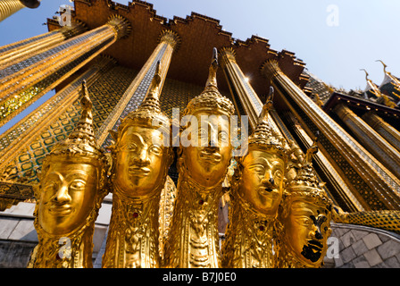 Five headed Naga serpent guarding an entrance - Wat Phra Kaew and the Grand Palace in central Bangkok Thailand Stock Photo